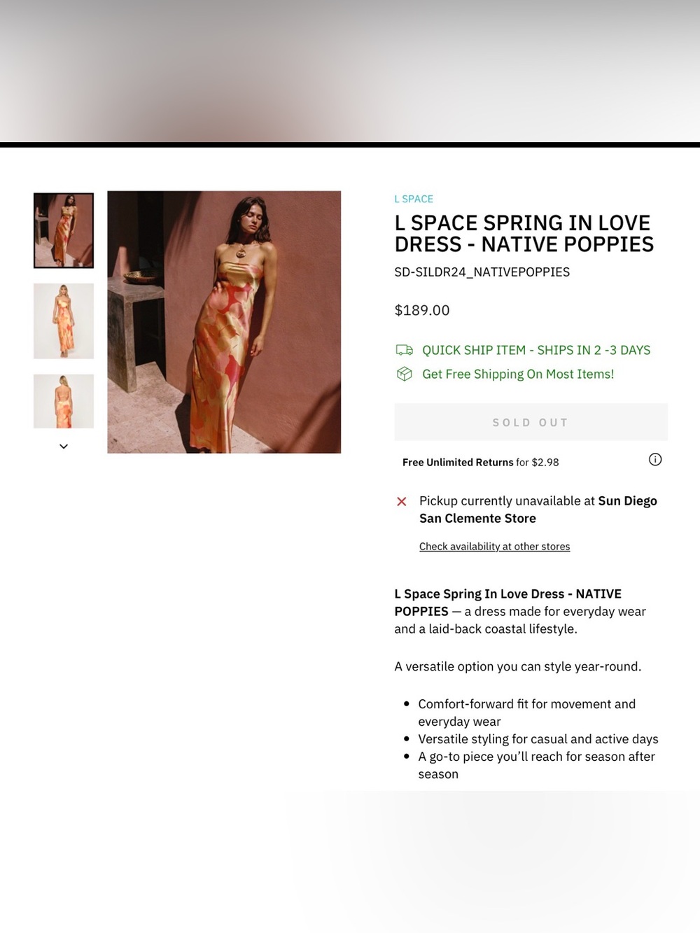 l*space Orange & Peach Floral Cowl-Neck Maxi Dress - Picture 4 of 5